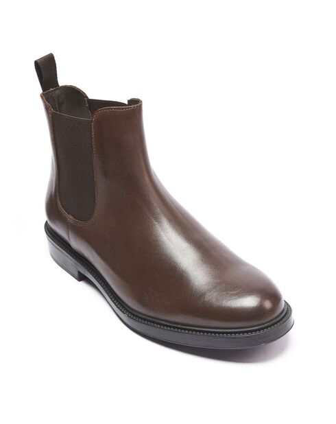 Chelsea Boots en Cuir Edouard marron