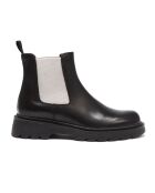 Chelsea Boots en Cuir Inès noir/blanc