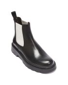 Chelsea Boots en Cuir Inès noir/blanc