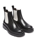 Chelsea Boots en Cuir Inès noir/blanc