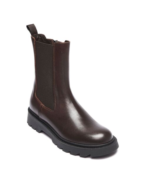 Chelsea Boots en Cuir Julie marron