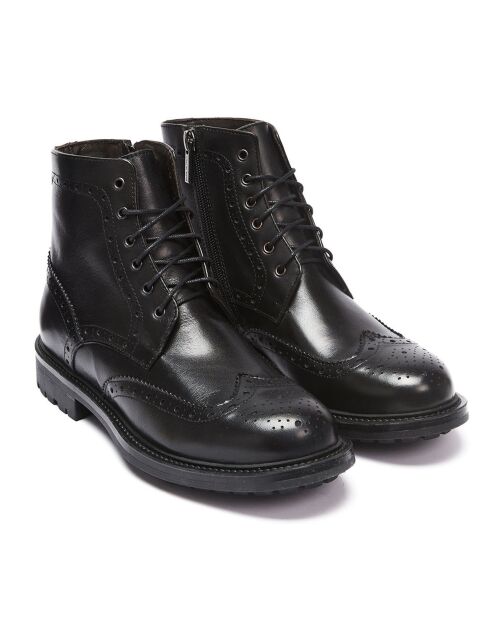 Boots en Cuir Gabrielle noires