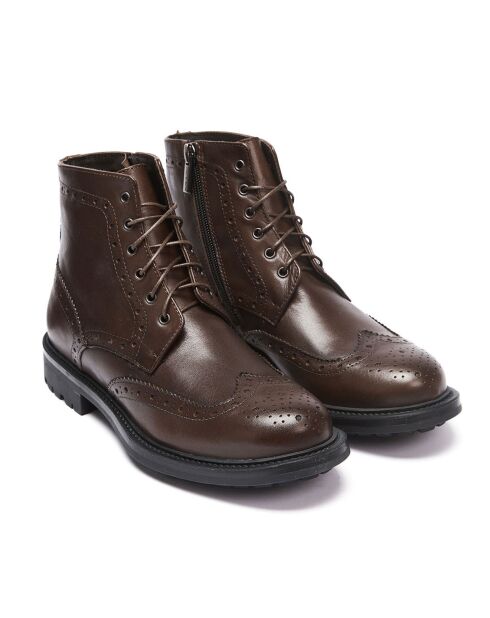 Boots en Cuir Gabrielle marron