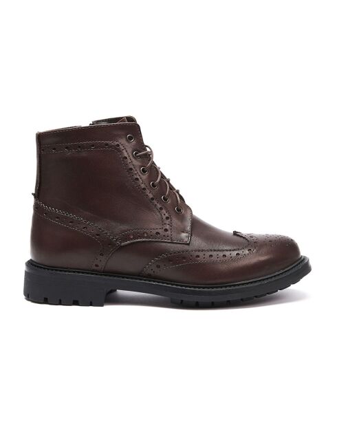 Boots en Cuir Gabrielle marron