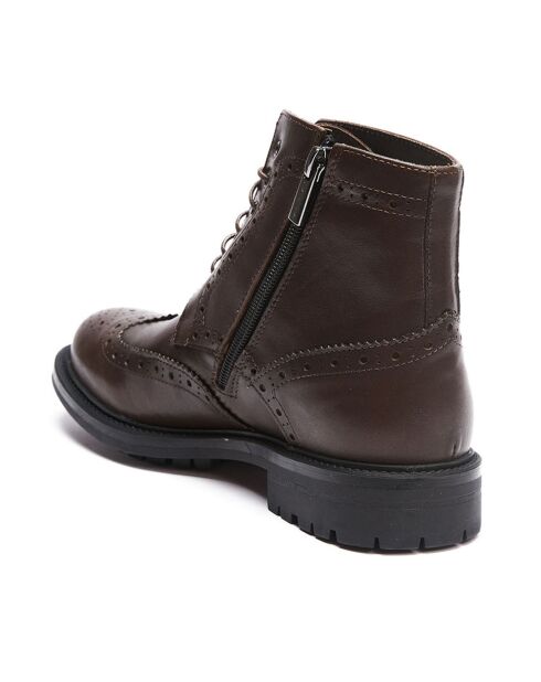 Boots en Cuir Gabrielle marron