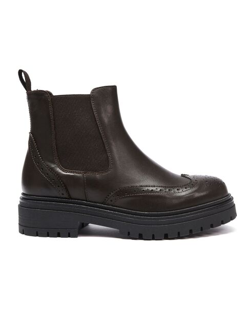 Chelsea Boots en Cuir Pauline marron