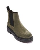 Chelsea Boots en Velours de cuir Pauline kaki