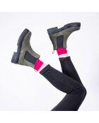 Chelsea Boots en Velours de cuir Pauline kaki