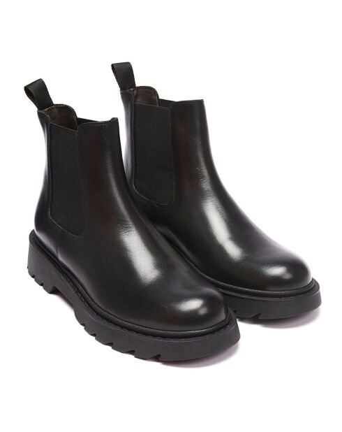 Chelsea Boots en Cuir Angèle noires