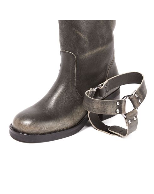 Bottes en Cuir Victoire noires - Talon 5.5 cm