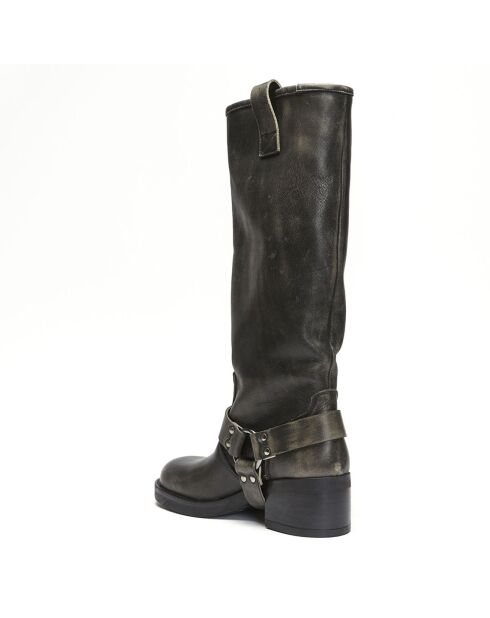 Bottes en Cuir Victoire noires - Talon 5.5 cm