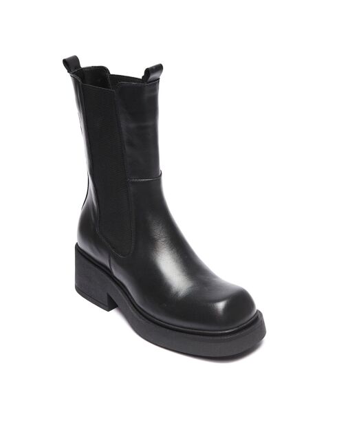 Chelsea Boots en Cuir Hortense noires - Talon 5.5 cm