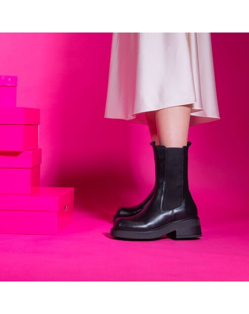 Stivali Chelsea Hortense in pelle nera - tacco 5,5 cm