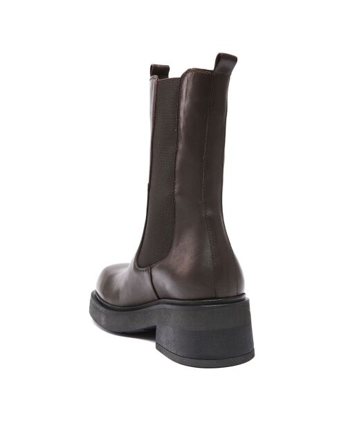 Chelsea Boots en Cuir Hortense marron - Talon 5.5 cm