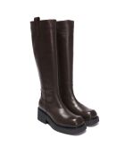 Bottes en Cuir Augustine marron - Talon 5.5 cm