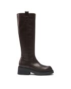 Bottes en Cuir Augustine marron - Talon 5.5 cm