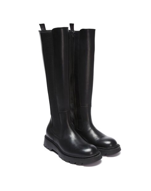 Bottes en Cuir Clémence noires