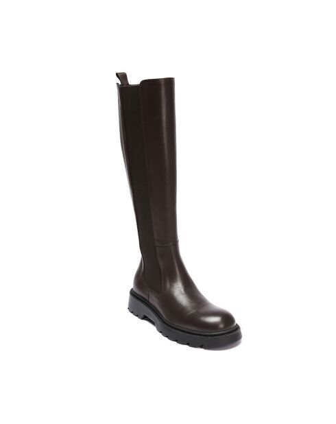 Bottes en Cuir Clémence marron