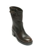 Bottines en Cuir Tess marron - Talon 5.5 cm