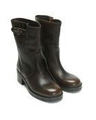 Bottines en Cuir Tess marron - Talon 5.5 cm