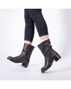 Bottines en Cuir Tess marron - Talon 5.5 cm