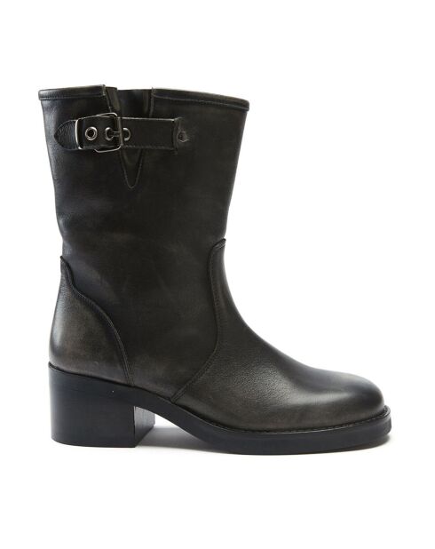 Bottines en Cuir Tess noires - Talon 5.5 cm