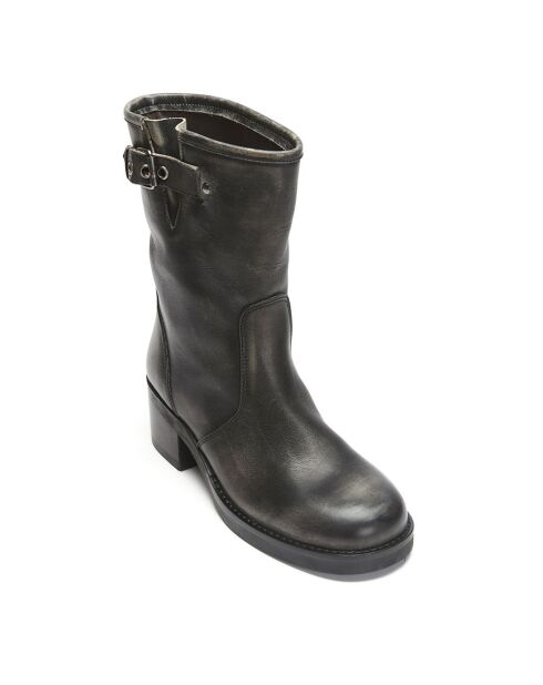 Bottines en Cuir Tess noires - Talon 5.5 cm