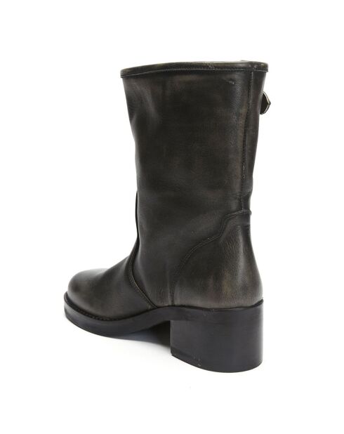 Bottines en Cuir Tess noires - Talon 5.5 cm