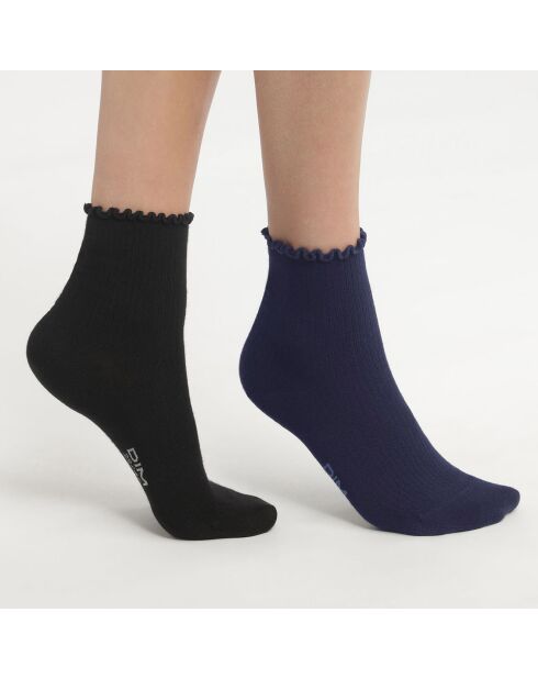 4 Paires de chaussettes Modal crème/sauge/noir/marine