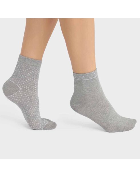 2 Paires de chaussettes Good gris clair chiné