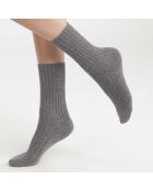 Chaussettes Bambou Cosy gris moyen chiné