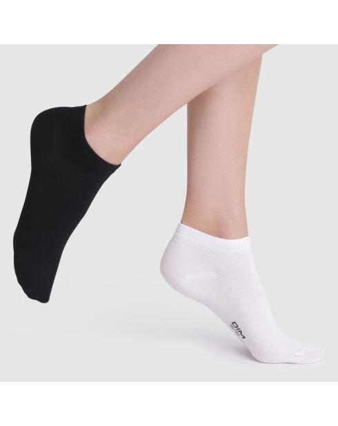 2 Paires de chaussettes Coton blanc/noir