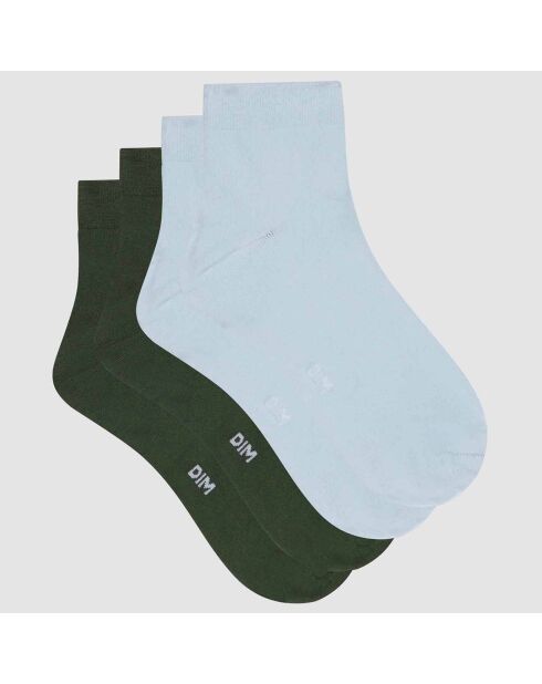 2 Paires de chaussettes Skin vert empire/bleu fumée