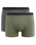 2 Boxers Green Bio charbon chiné/vert terre