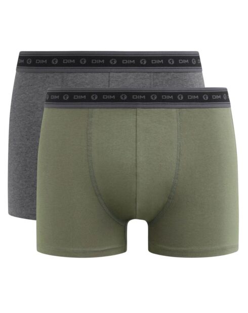 2 Boxers Green Bio charbon chiné/vert terre