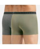 2 Boxers Green Bio charbon chiné/vert terre