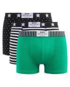 3 Boxers Vibes pois/rayures/vert menthe