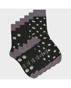 3 Paires de chaussettes Coton Style pois gris lin/gris lin/noir