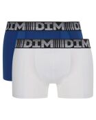 2 Boxers 3D Flex bleu acier/blanc