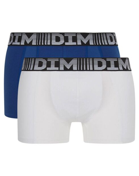 2 Boxers 3D Flex bleu acier/blanc