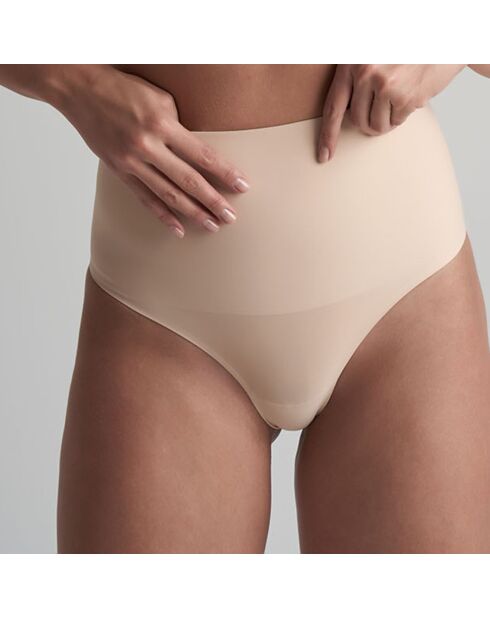 String taille haute Waist control beige