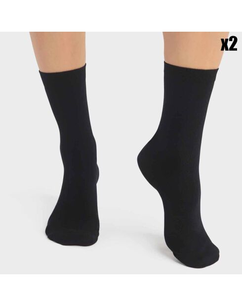 2 Paires de chaussettes Bambou noires