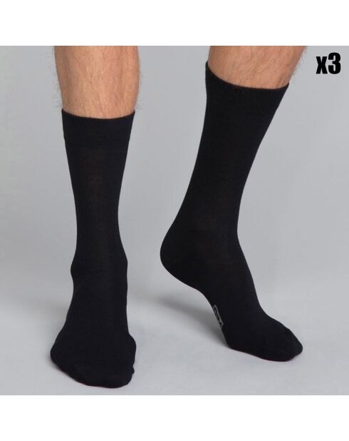 3 Paires de chaussettes Coton noires