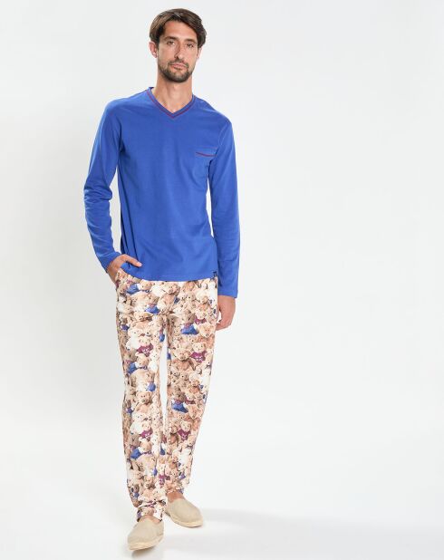 Pyjama Tom bleu/beige