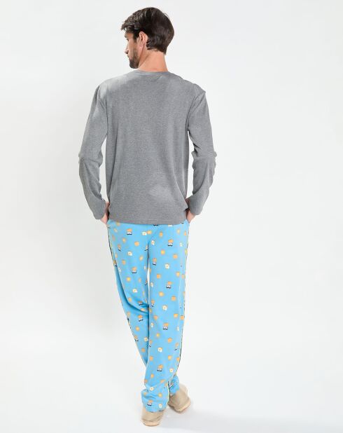 Pyjama en Coton Bio atlantic gris/bleu