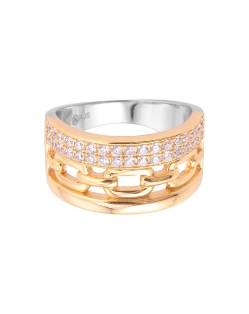 Bague Sissi en Argent doré & Zircone