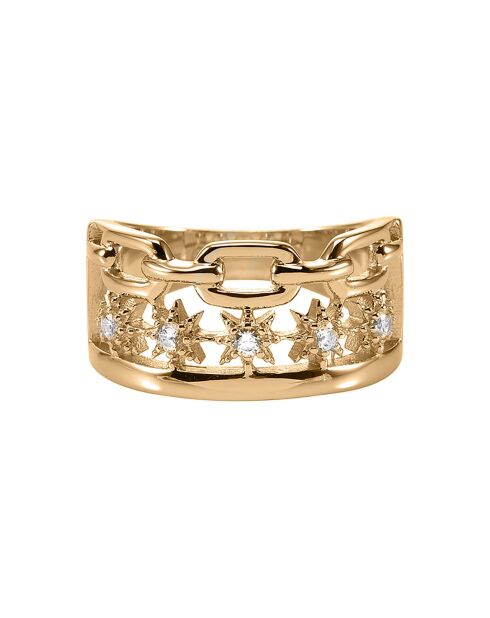 Bague Etoile en Argent doré & Zircone