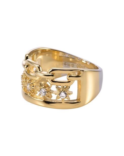 Bague Etoile en Argent doré & Zircone