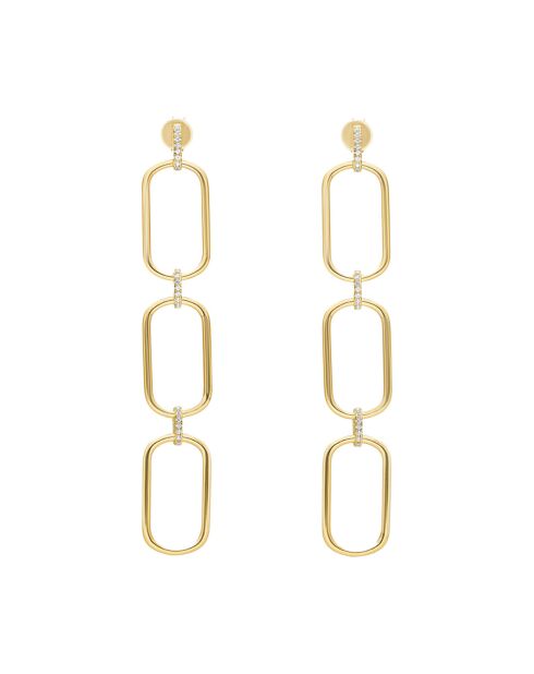 Boucles d'oreilles Olga en Argent doré & Zircone