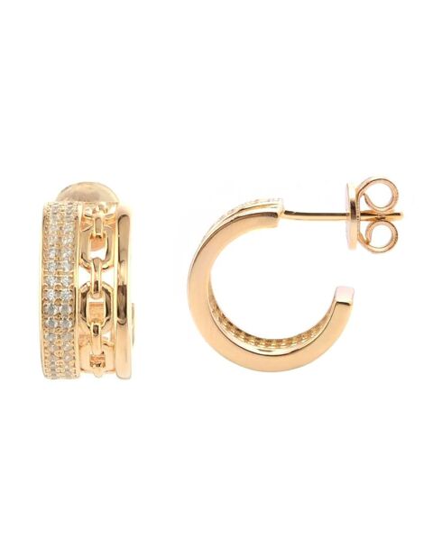 Boucles d'oreilles Sissi en Argent doré & Zircone